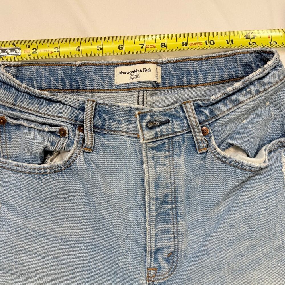 Abercrombie & Fitch The Dad High Rise Jeans Womens 26 Distressed Button Fly - Picture 12 of 13